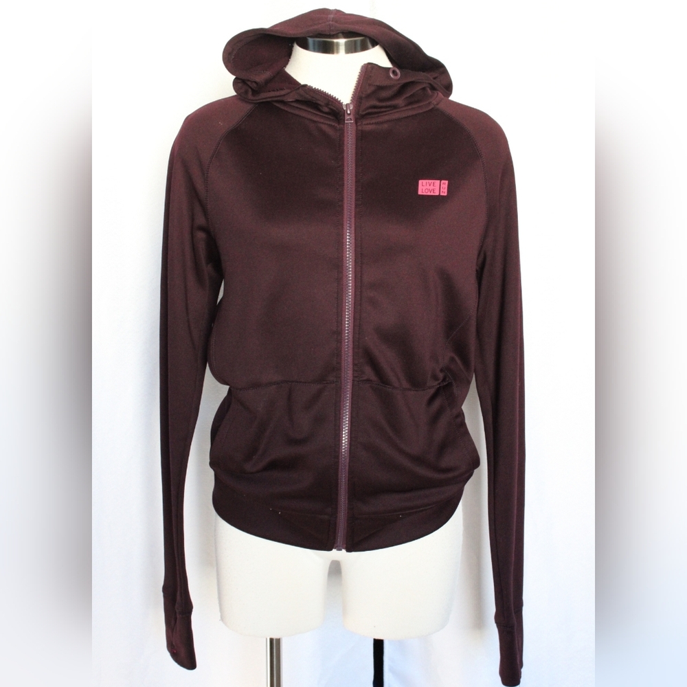 Live, Love, Dream Women’s Deep Purple Full-Zip Hoodie with Graphic